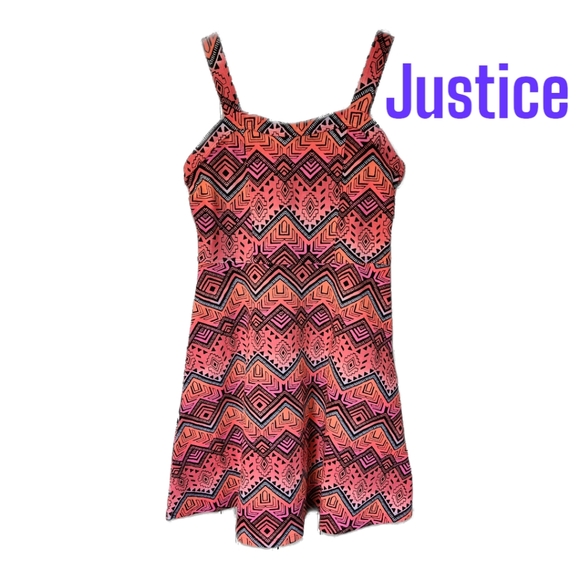 Justice Other - Girls Justice Tank Style Dress Size 10 Vibrant Bright Multi-Color